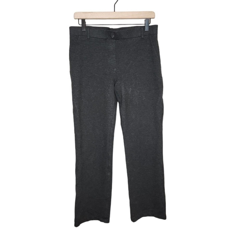 Betabrand Classic Dress Pant Yoga Pants Straight Leg Charcoal Grey Petite L